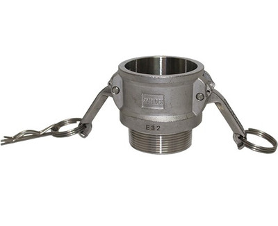 Midland 63-931 316 Stainless Steel Hose Cam and Groove Type C 316 Stainless Steel 3/4 Female Coupler x 3/4 Hose Shank 