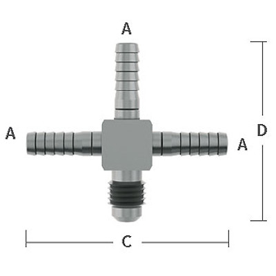 1/4 in. Hose Barb x 1/4 in. Male Flare Cross Adapter Stainless Steel Beverage Fitting