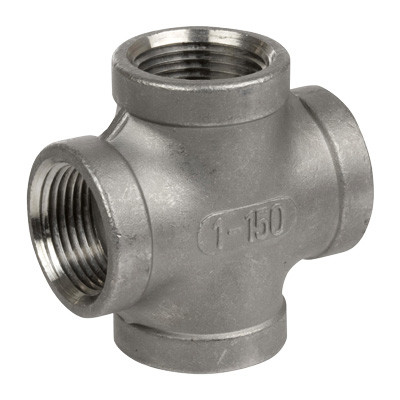 4 in. NPT Threaded - Cross - 150# Cast 316 Stainless Steel Pipe Fitting