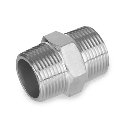3/8 in. NPT Threaded - Hex Nipple - 150# Cast 304 Stainless Steel Pipe Fitting