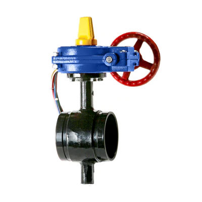 6 in. HPG Ductile Iron Butterfly Valve Grooved 300 PSI with Tamper Switch UL/FM