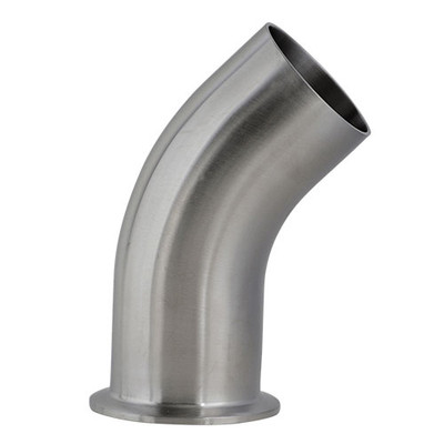 3 in. Polished 45° Clamp x Weld Elbow (L2KM) 304 Stainless Steel Sanitary Butt Weld Fitting (3-A) Weld End View