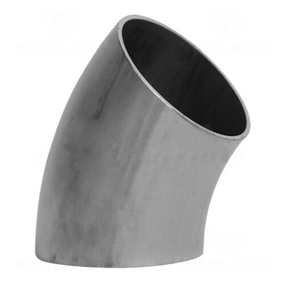 2-1/2 in. Unpolished Short 45° Weld Elbow - 2WK - 304 Stainless Steel Tube OD Butt Weld Fitting View 1