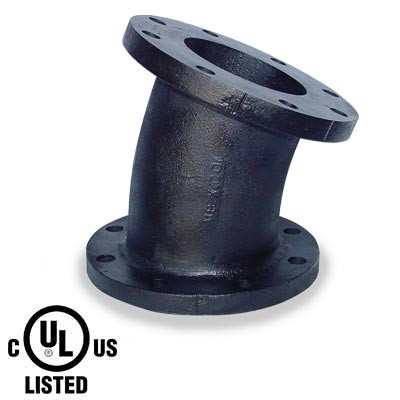 4 in.  22-1/2 Degree Elbow - 150 LB Ductile Iron Flanged Pipe Fitting