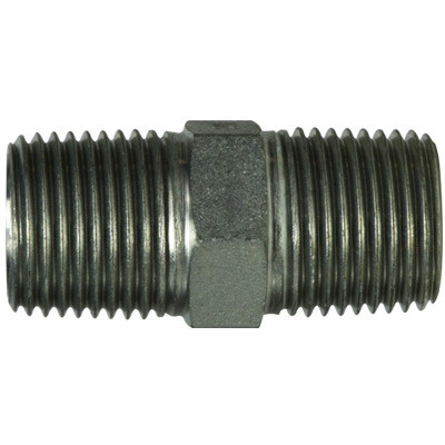 1/8-28 Male BSPT Hex Nipple Steel Hydraulic Adapter