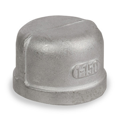 2 in. NPT Threaded - Regular Round Cap - 150# Cast 316 Stainless Steel Pipe Fitting