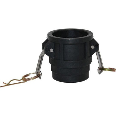 4 in. Female Coupler x Female NPT Threaded - Type D - Black Polypropylene Camlock (Cam & Groove)