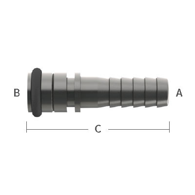 1/4 in. Barb, Dole Straight Valve Inlet 303/304 Combination Stainless Steel Beverage Fitting