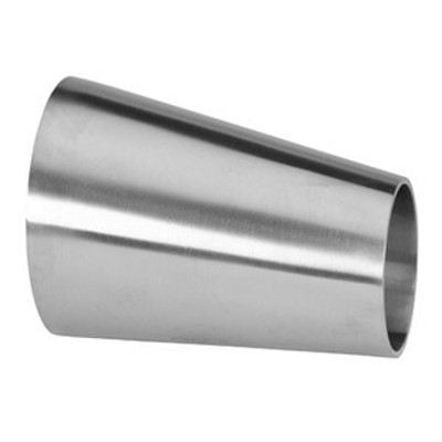 2-1/2" x 1" Polished Eccentric Weld Reducer (32W) 304 Stainless Steel Butt Weld Sanitary Fitting (3-A)