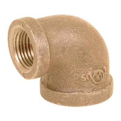 1/2 in. x 1/4 in. NPT Threaded 90 Degree Reducing Elbow - 125# Lead Free Brass Pipe Fitting