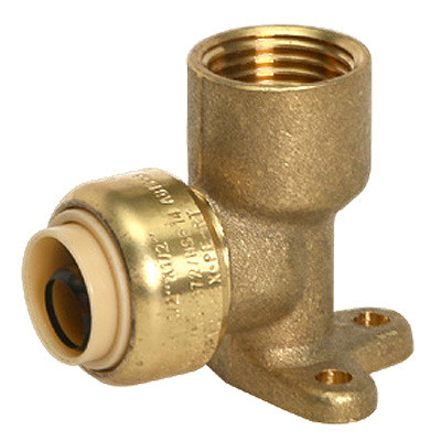 3/4 in. x 3/4 in. Drop Ear Elbow (Push x FNPT) QuickBite (TM) Push-to-Connect/Press On Fitting, Lead Free Brass (Disconnect Tool Included)