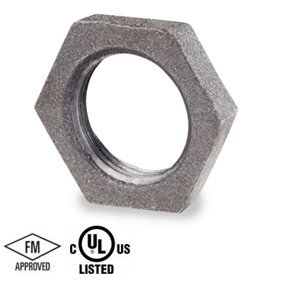 1 in. Black Pipe Fitting 150# Malleable Iron Threaded Lock Nut, UL/FM