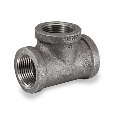 1/2 in. Black Pipe Fitting 150# Malleable Iron Threaded Tee, UL/FM