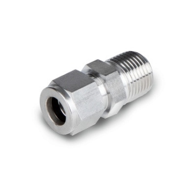 3/16 in. Tube x 1/4 in. NPT - Male Connector - Double Ferrule - 316 Stainless Steel Tube Fitting - Tube End View