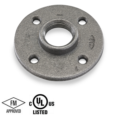 3/4 in. NPT Threaded Floor Flange - 150# Black Malleable Iron Pipe Fitting - UL/FM