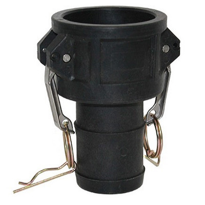 3 in. Female Coupler x Hose Shank - Type C - Black Polypropylene Camlock (Cam & Groove)