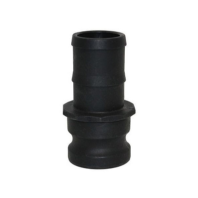 1-1/4 in. Male Cam Adapter x Hose Shank - Type E - Black Polyproplene Camlock (Cam & Groove)