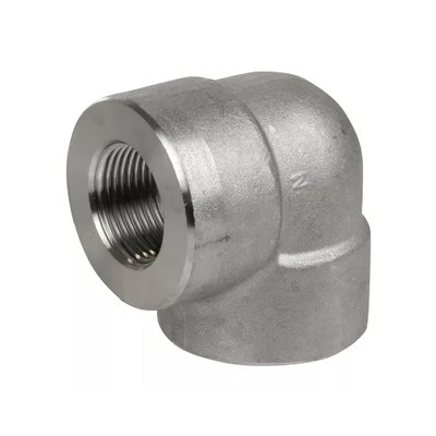 1 in. NPT Threaded - 90 Degree Elbow - 304/304L Stainless Steel - Class 3000# Forged Pipe Fitting