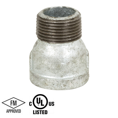 1-1/4 in. NPT Threaded - Extension Piece - 150# Malleable Iron Galvanized Pipe Fitting - UL/FM