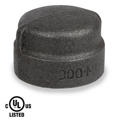 3/4 in. Black Pipe Fitting 300# Malleable Iron Threaded Cap, UL