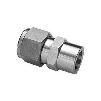 1/2 in. Tube Socket Weld Connector - Double Ferrule - 316 Stainless Steel Compression Tube Fitting