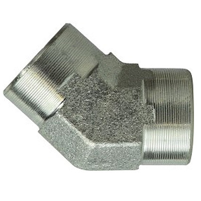 1/2 in. x 1/2 in. Female Elbow, 45 Degree, Steel Pipe Fitting Hydraulic Adapter
