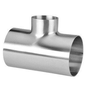 4 in. x 2-1/2 in. Tube OD - Polished Short Reducing Short Weld Tee - 7RWWW - 316L Stainless Steel Butt Weld Fitting (3-A)