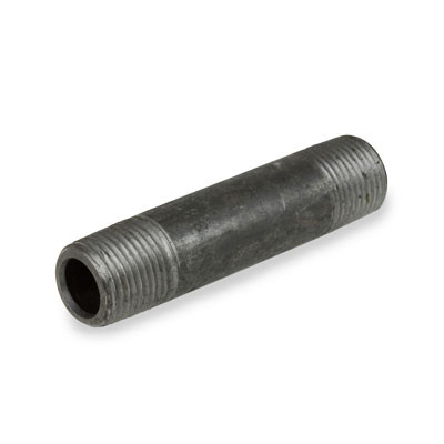 4 in. NPT x 5-1/2 in. Long - Threaded Both Ends (TBE) - Schedule 80 - A53 Black Welded Carbon Steel Pipe Nipple