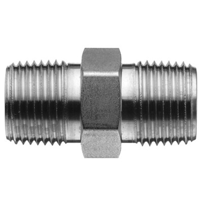 1/4 in. x 1/4 in. NPT Threaded - Hex Nipple - 316 Stainless Steel High Pressure Instrumentation Fitting (PSIG=8,100)