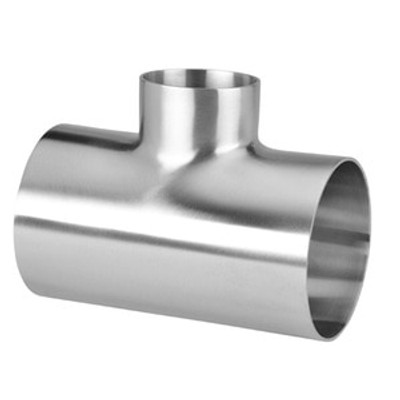 4 in. x 3 in. Tube OD - Polished Short Reducing Short Weld Tee - 7RWWW - 304 Stainless Steel Butt Weld Fitting (3-A)