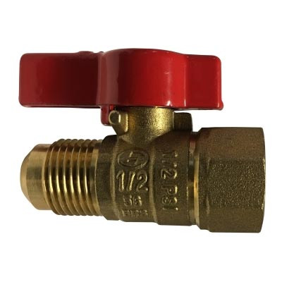 1/2 in. FIP x 3/8 in. Flare End - Forged Brass Gas Ball Valve - CSA/AGA