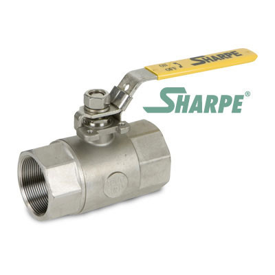 3/4 in. 316 Stainless Steel Ball Valve 2000 WOG Standard Port NPT Threaded 2-Piece Sharpe Series 54576