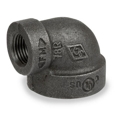 2 in. x 1/2 in. Cast Iron Pipe Fitting 90 Degree Reducing Elbows Class 125 Threaded NPT, UL/FM