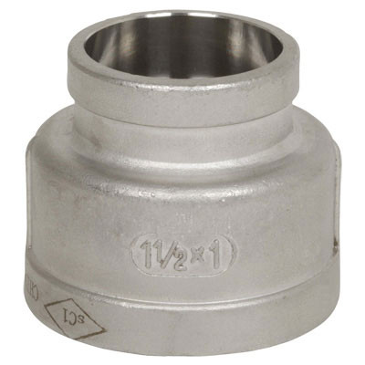 1 in. x 1/2 in. Socket Weld - Reducing Coupling - 150# Cast 304 Stainless Steel Pipe Fitting