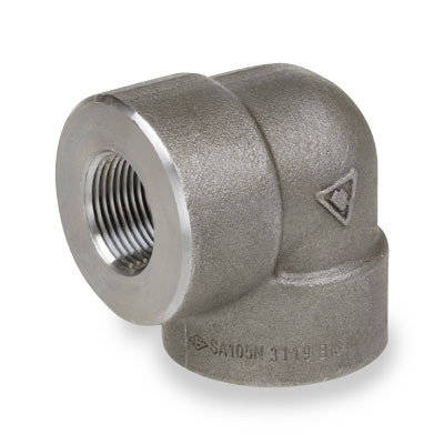 1/2 in. NPT Threaded - 90 Degree Elbow - 6000# Forged Carbon Steel Pipe Fitting