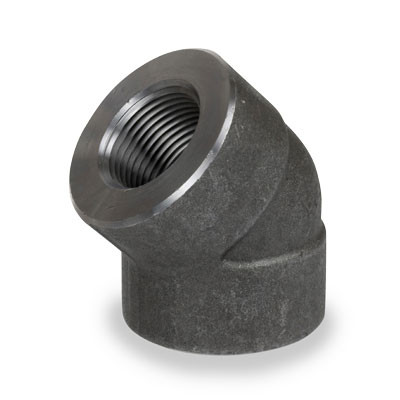 1 in. NPT Threaded - 45 Degree Elbow - 3000# Forged Carbon Steel Pipe Fitting