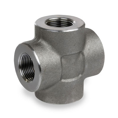 3/8 in. NPT Threaded - Cross - 3000# Forged Carbon Steel Pipe Fitting