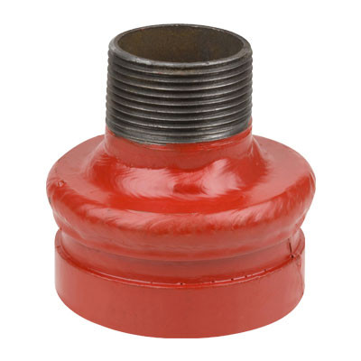 6 in. Grooved x 3 in. Male NPT Thread - Concentric Reducer - 65CRT Grooved Fire Protection Fitting - UL/FM