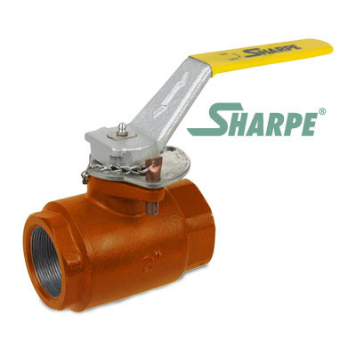 2 in. NPT Threaded - 2500 PSI Standard Port - 2 Piece Carbon Steel Oil Patch Ball Valve (w/Heavy Duty Locking Device) Sharpe Series SVOP54CQ6DV
