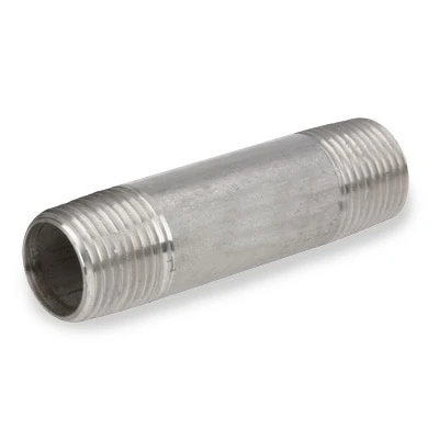 3/8 in. NPT x 12 in. Long - Threaded Both Ends (TBE) - Schedule 80 Seamless - 316/316L Stainless Steel Pipe Nipple