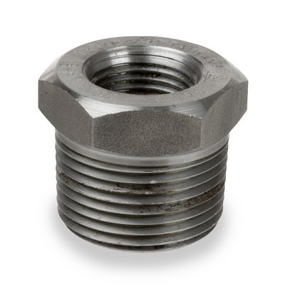 1 in. x 3/8 in. NPT Threaded - Hex Bushing - 3000# Forged Carbon Steel Pipe Fitting