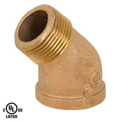 1/2 in. 45 Degree Street Elbow - NPT Threaded - 125# Bronze Pipe Fitting - UL Listed