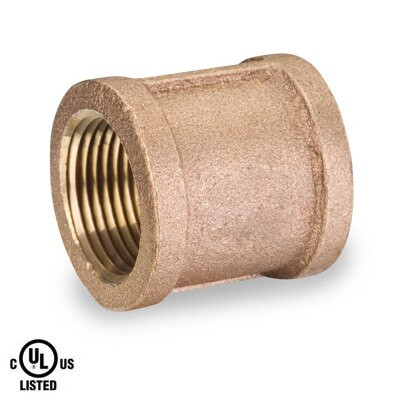 1-1/2 in. Coupling - NPT Threaded 125# Bronze Pipe Fitting - UL Listed