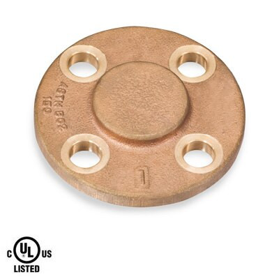 2-1/2 in. Pipe Size - Blind Flange - Flat Face (FF) - 4 Bolt Holes - 150# Bronze Pipe Fitting - UL Listed