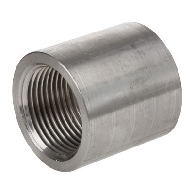 1 in. 1000# Stainless Steel Full Coupling 304 SS Barstock, NPT Threaded Pipe Fitting