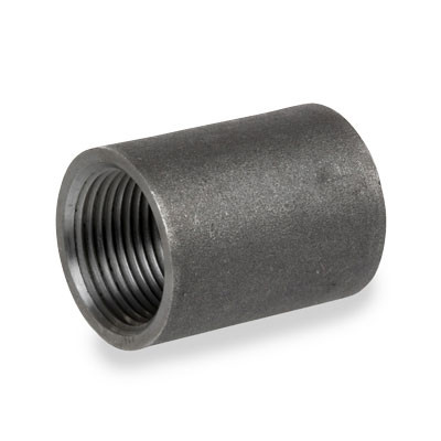 4 in. NPT Threaded (Taper Tapped) - Full Coupling - Schedule 40 Black Merchant Steel Pipe Fitting