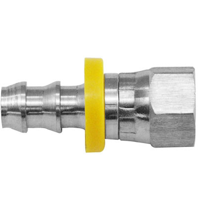 3/8 in. x 3/8 in. (POHB x JIC Flare Female 37 Degree Swivel) Push On Hose Barb Stainless Steel Fitting