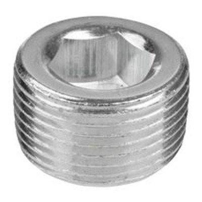 1/4 in. 1000# 302 Stainless Steel Bar Stock NPT Short Counter Sunk Hex Plug Pipe Fitting