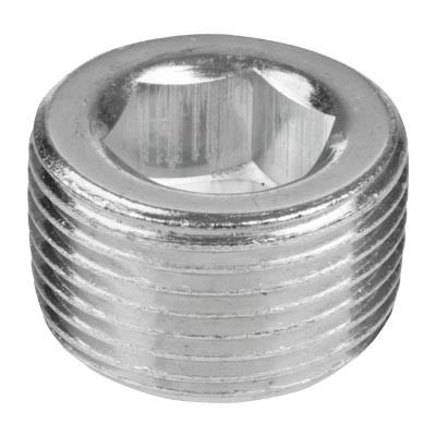3/8 in. 1000# 302 Stainless Steel Bar Stock NPT Short Counter Sunk Hex Plug Pipe Fitting