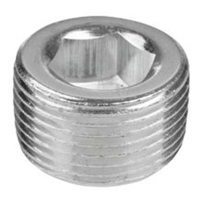 1/2 in. 1000# 302 Stainless Steel Bar Stock NPT Short Counter Sunk Hex Plug Pipe Fitting